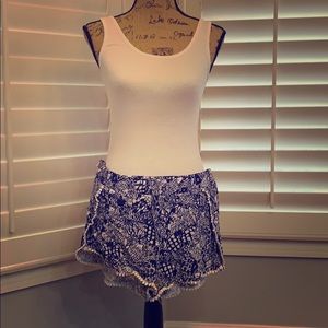 Lily navy and white fish print shorts
